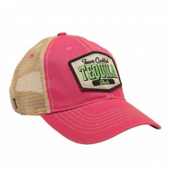 TEAM COCKTAIL Tequila Shots Mesh Trucker Hat - Pink Hat (Black w/ Lime Green) - CN11MV3WJRD