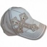 Olive & Pique Women's Rhinestone Cross Bling Baseball Cap - Ivory/Beige/Grey - C217Y0XU3MR